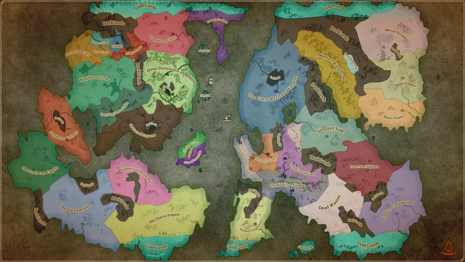 The full world map of Velkarn